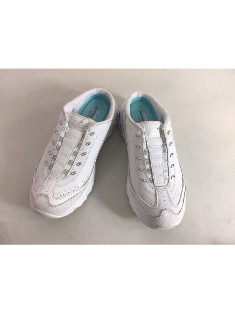 Skechers D'Lites Mules White Memory Foam Slip On Sneakers Women 6.5 - Picture 7 of 8